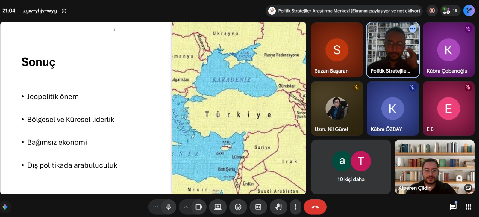 TÜRKİYE GÜNDEMİ: EKONOMİ VE DIŞ POLİTİKA WEBINARI DÜZENLENDİ